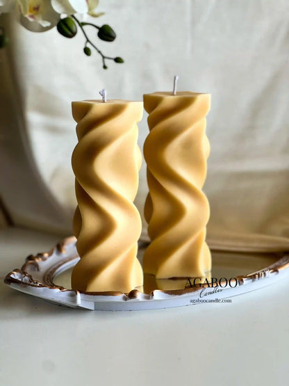 Swirl Pillar Candle 7x2.5 inches