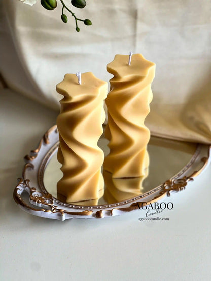 Swirl Pillar Candle 7x2.5 inches