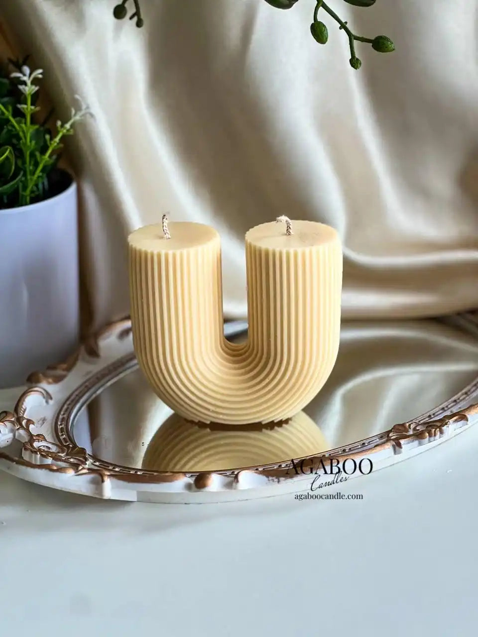 Unique Arch Pillar Candle 4x4.5 inches