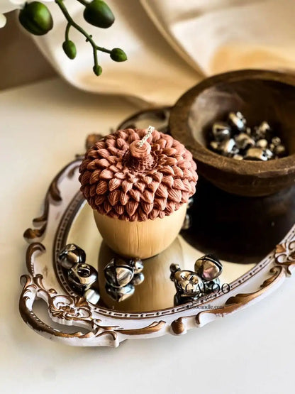 Pine Acorn Candle 4x4 inches