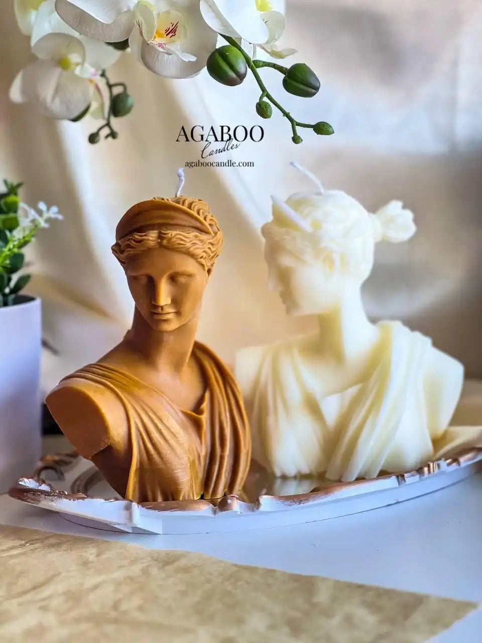 Artemis Bust Candle 6.5x5 inches