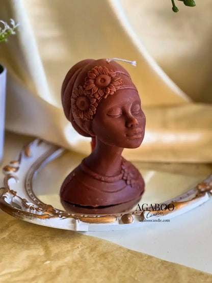 Afro Lady Bust Candle 5x4.5 inches