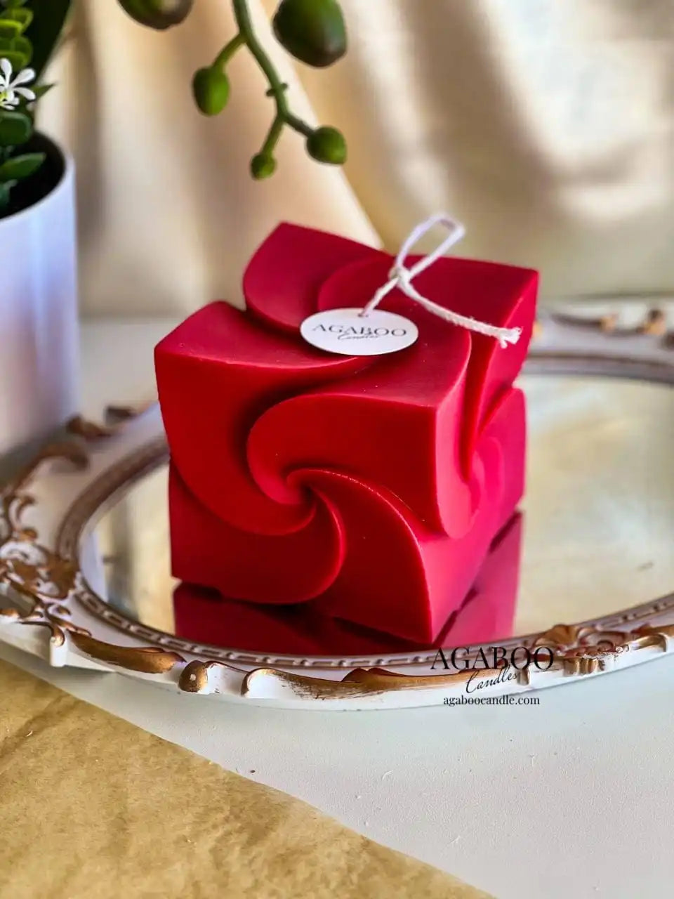 Windmill Square Cube Candle 4x4 inches