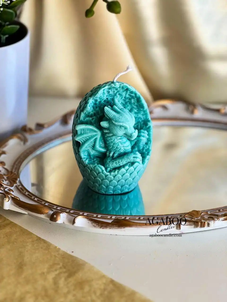 Mystical Dragon's Egg Candle 4x3 inches