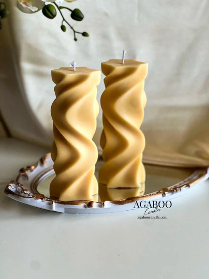 Swirl Pillar Candle 7x2.5 inches