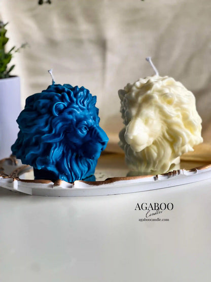 Large Lion Head Candle 4.5x5 inches
