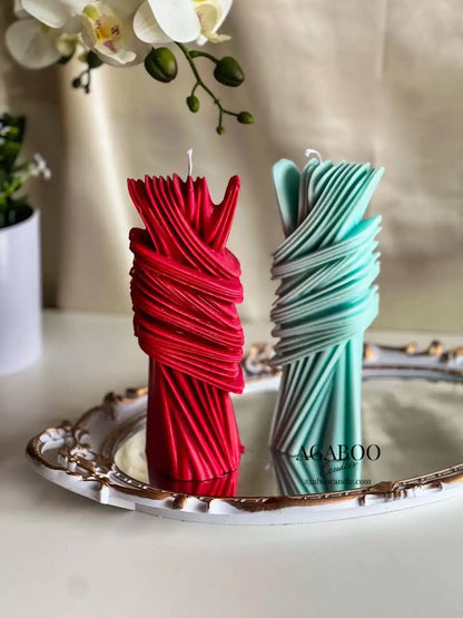 Modern Geometric Pillar Candle 7x2.5 inches