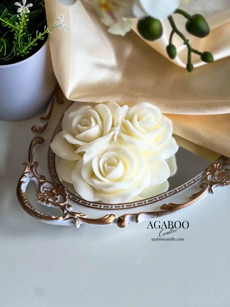 Trio Rose Candle 2x5.5 inches