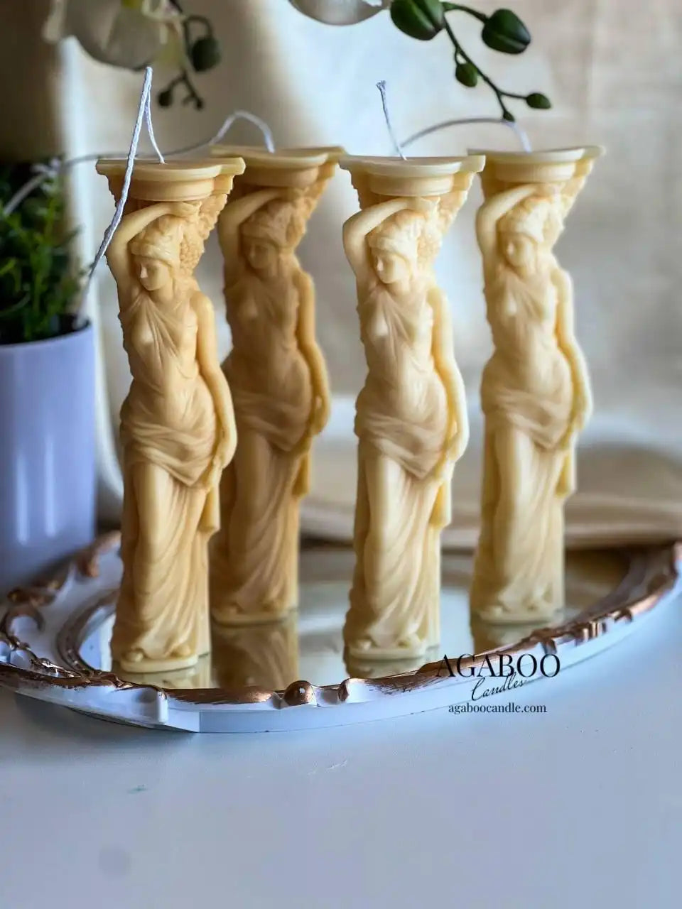 Caryatid Candle Greek 7.5x1.5 inches
