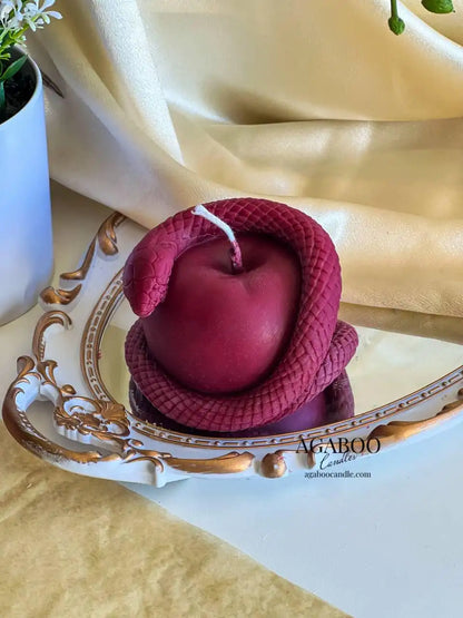 Snake Apple Candle 3.5x4 inches