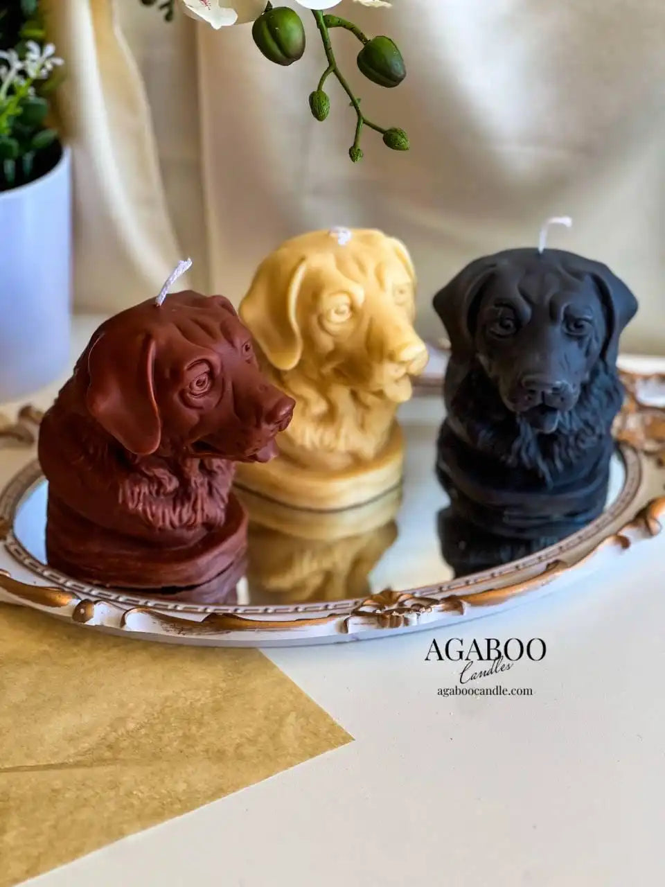 Dog's head Candle 4.5x4 inches
