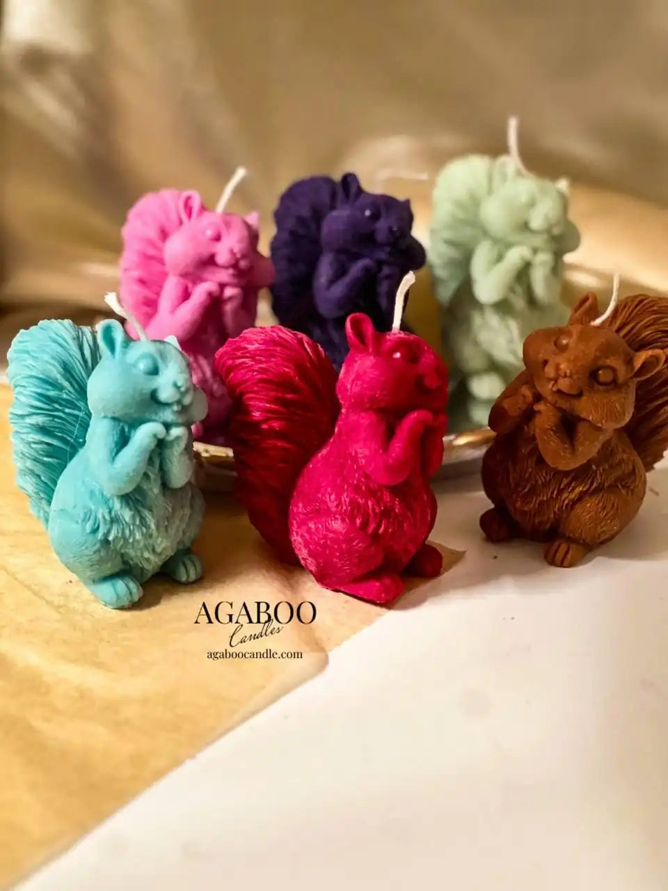 Squirrel Candle 3.5x3.5 inches