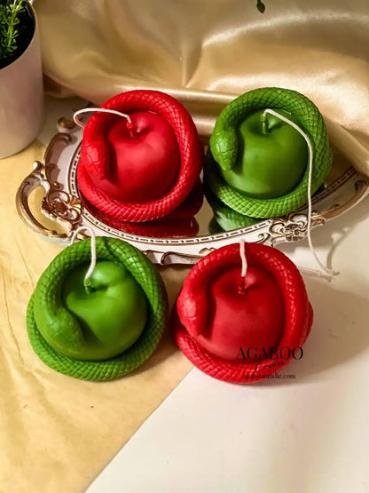 Snake Apple Candle 3.5x4 inches