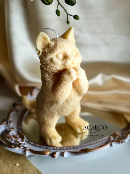 Huge Standing Cat Candle 7.5x4 inches