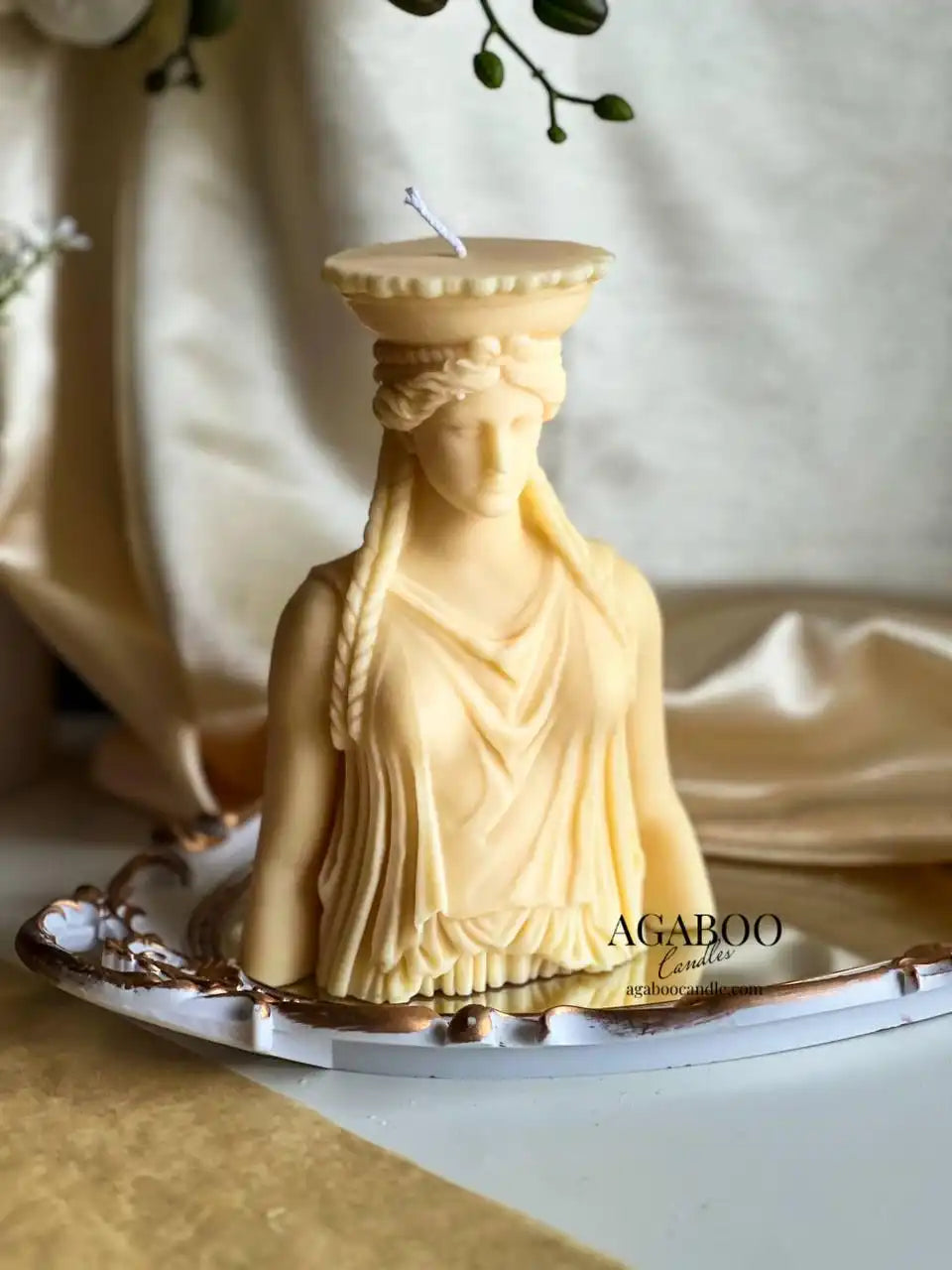 Large Caryatid Candle 6.5x5 inches
