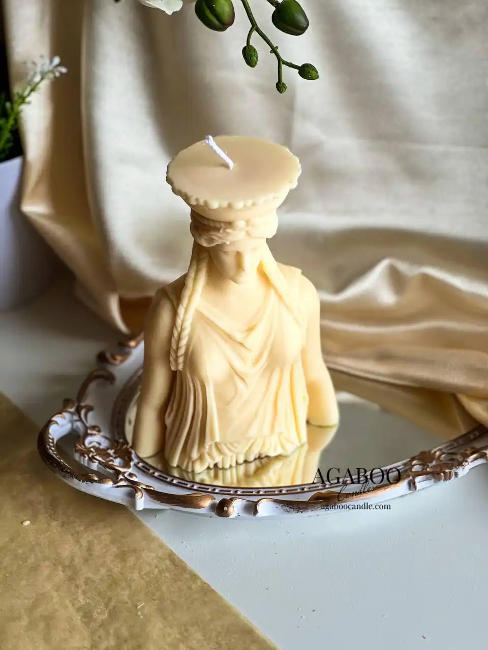 Large Caryatid Candle 6.5x5 inches