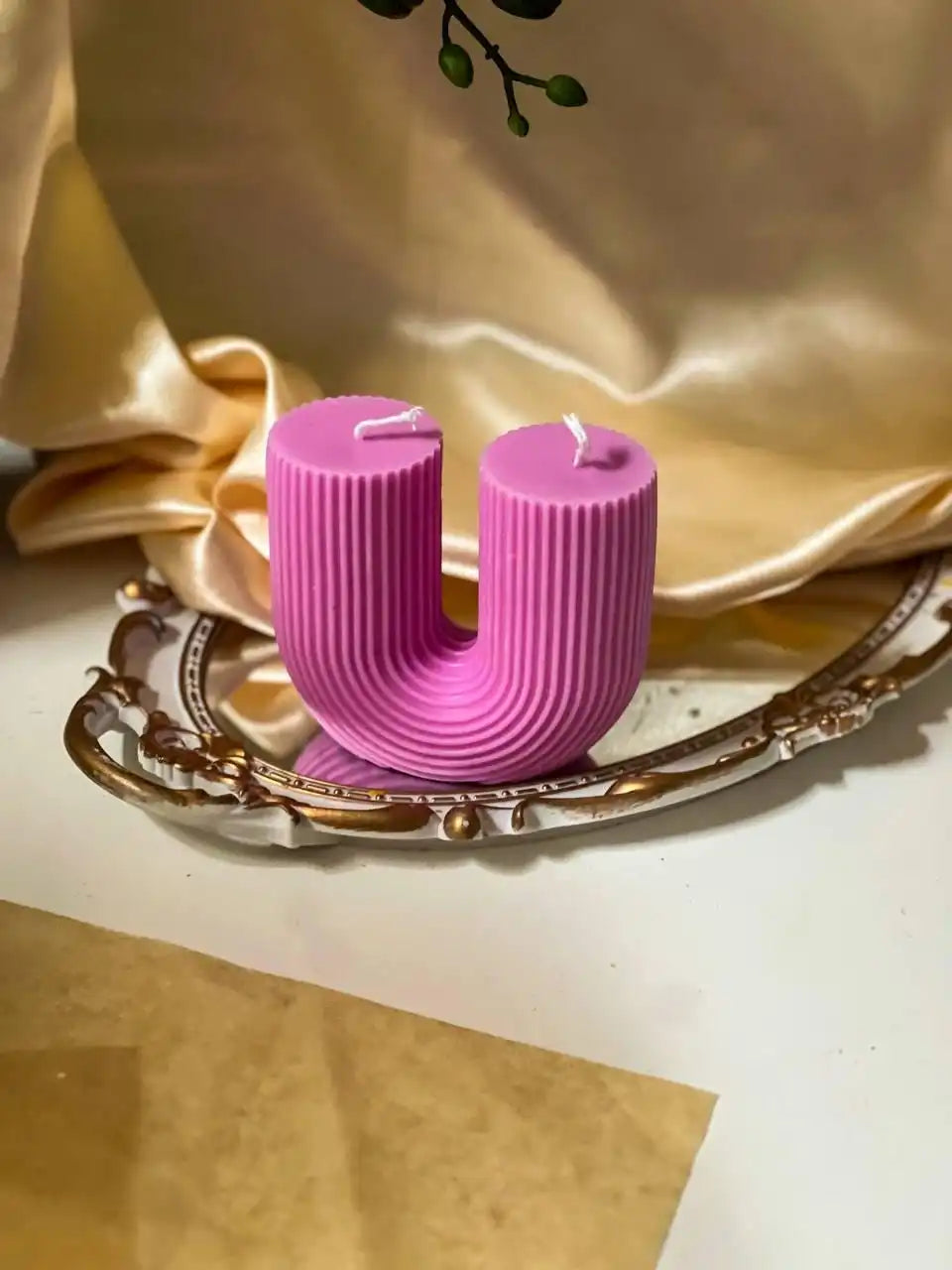 Unique Arch Pillar Candle 4x4.5 inches