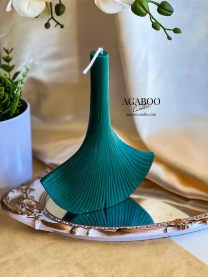 Ginkgo Leaf Candle 8.25x6 inches