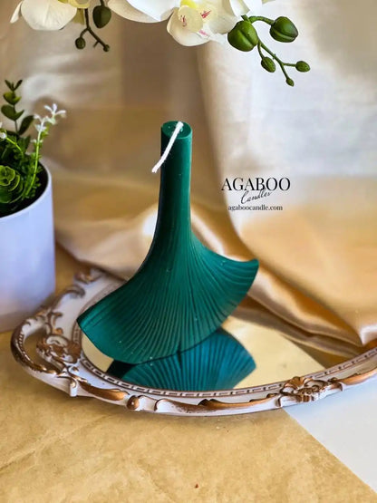 Ginkgo Leaf Candle 8.25x6 inches