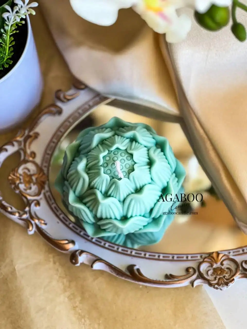 Lotus Blossom Candle 3x4.5 inches