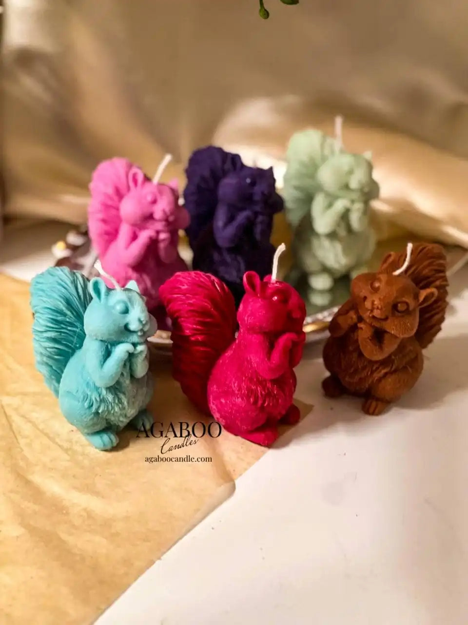 Squirrel Candle 3.5x3.5 inches