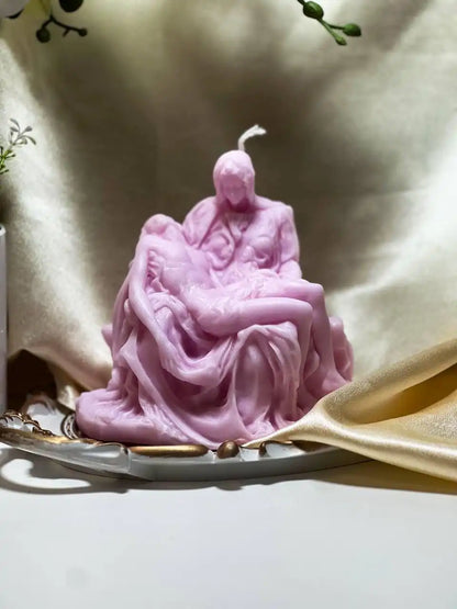 Italian Pieta Statue Candle 5.5x6 inches