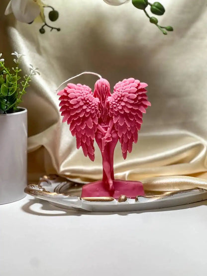 Wing Girl with Gun Candles 6x4.5 inches