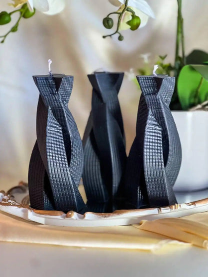 Twisted Pillar Swirl Candle 6.5x2.5 inches