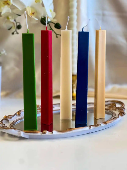 Modern Geometric Taper Candle 8.5x1.25 inches