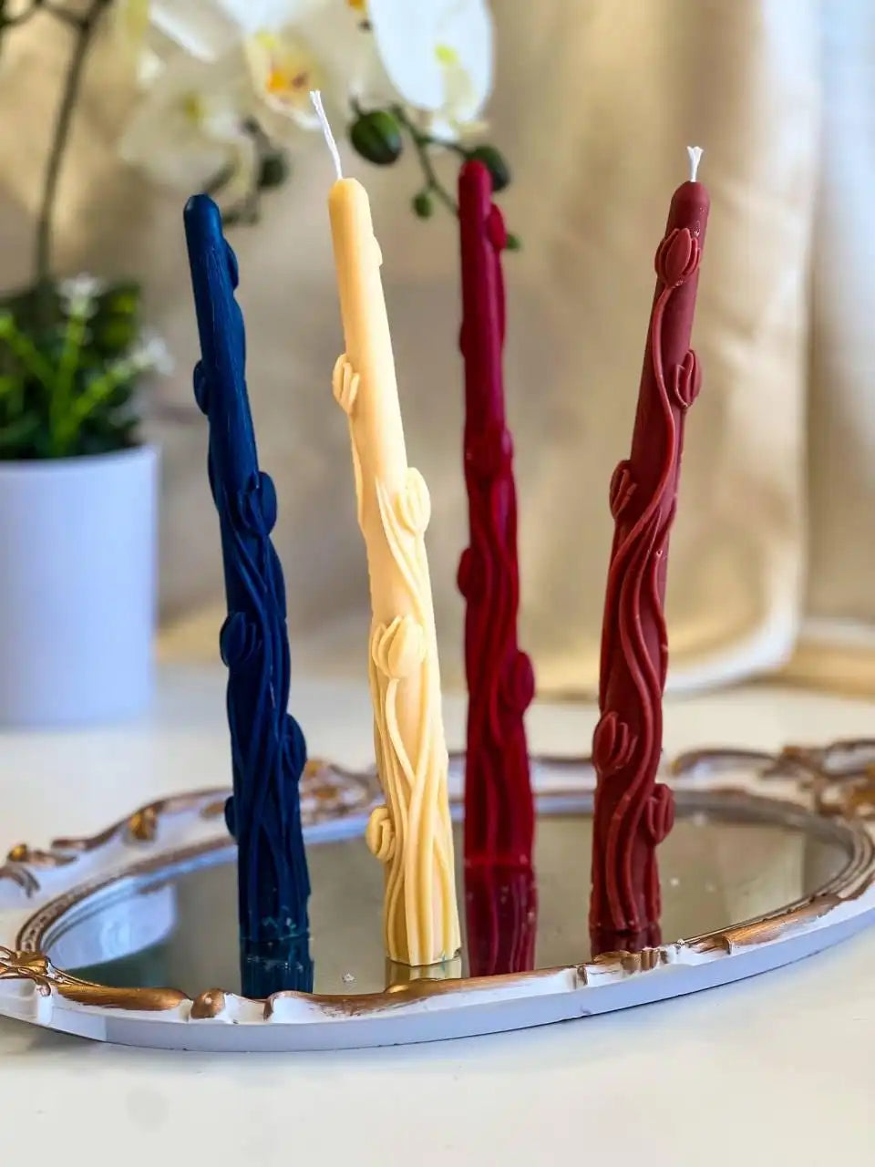 Tulips Taper Candle 9.25x7/8 inches