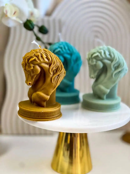 Horse Head Chess Candle 4.5x3 inches