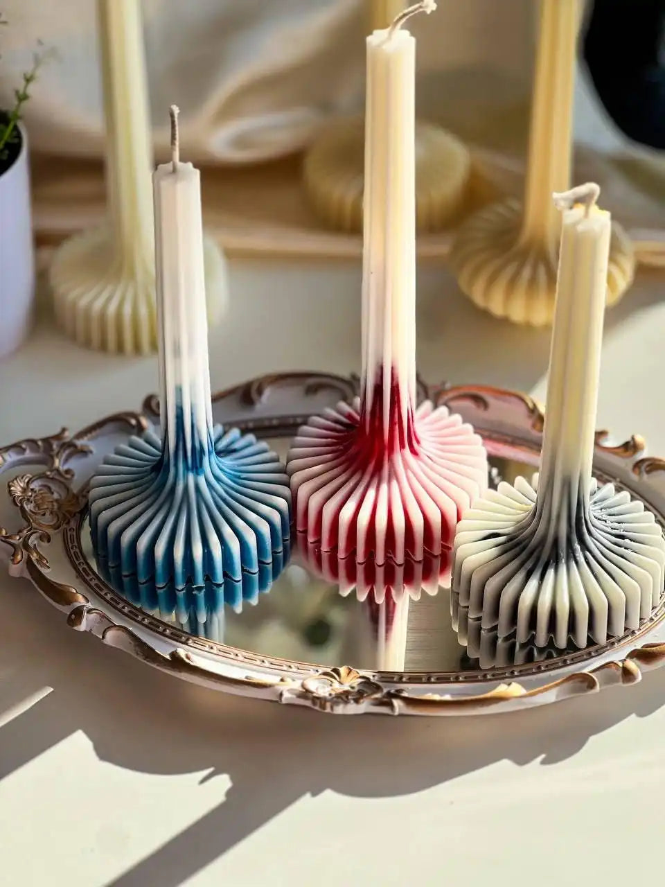 Set of 2 Ombre Large Vase Candle