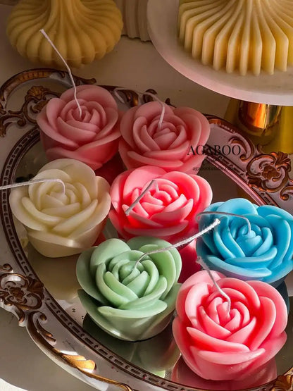 Rose Flower Candle 2x2.75 inches