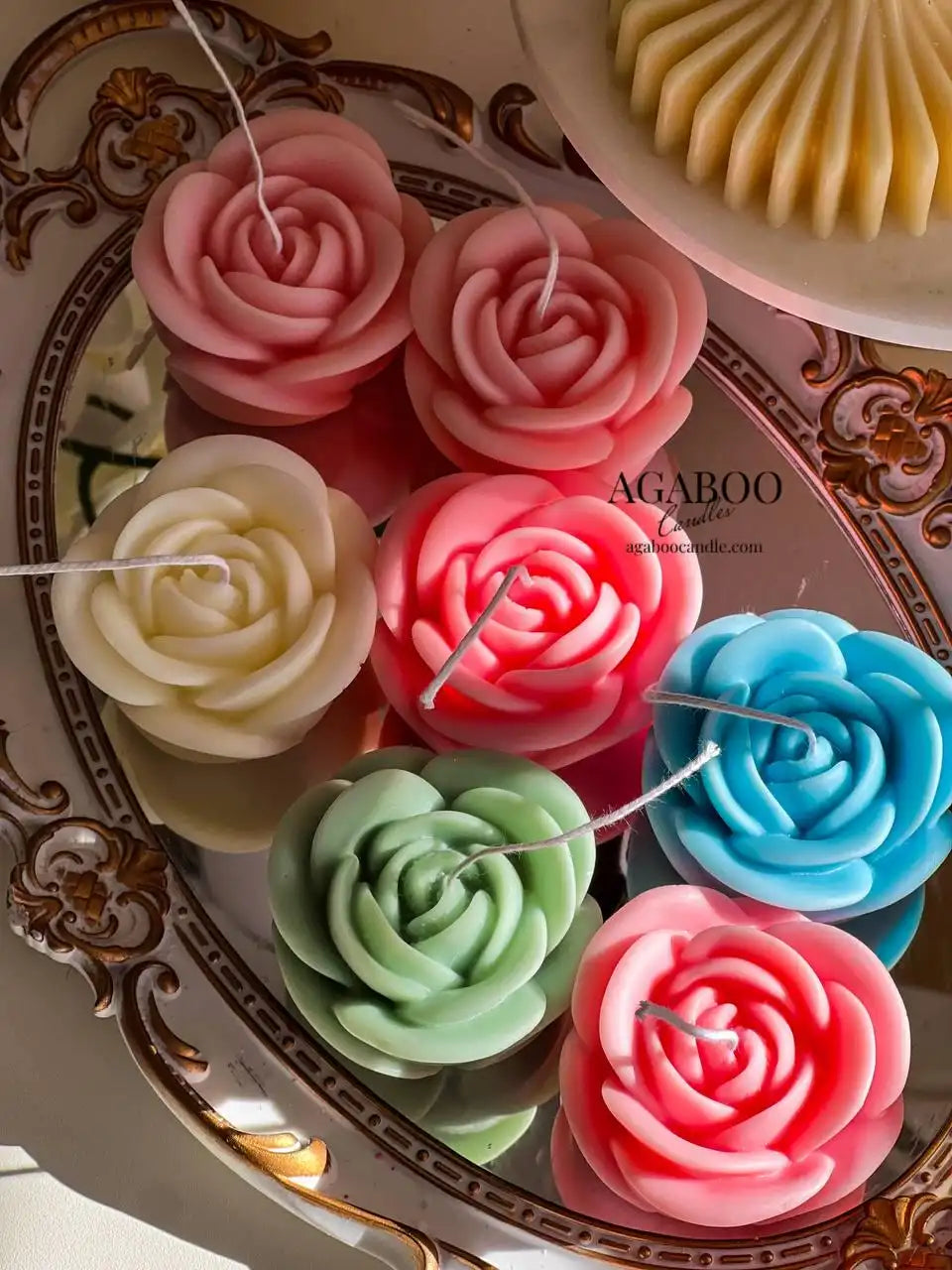 Rose Flower Candle 2x2.75 inches