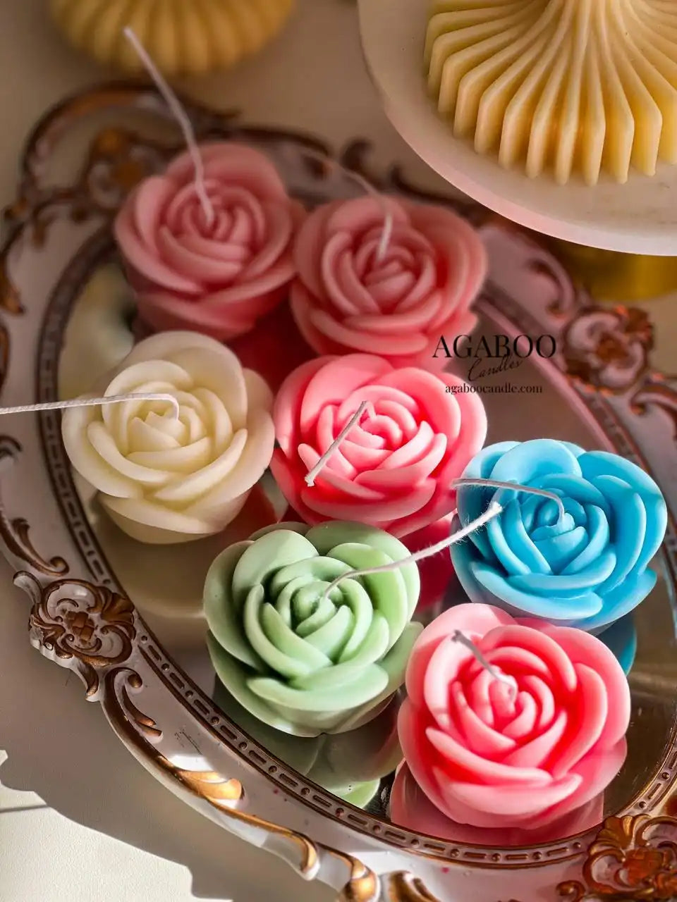 Rose Flower Candle 2x2.75 inches