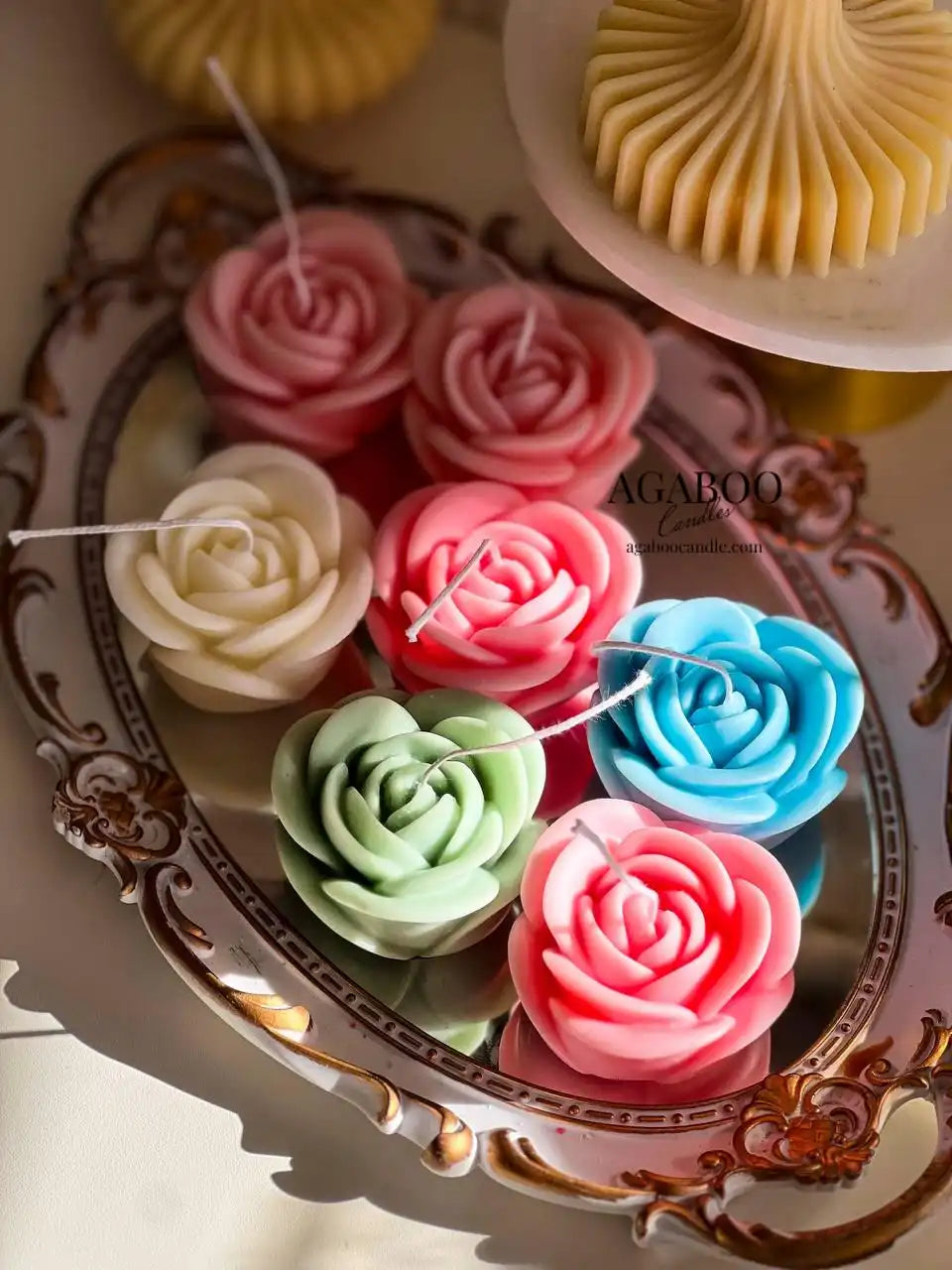 Rose Flower Candle 2x2.75 inches