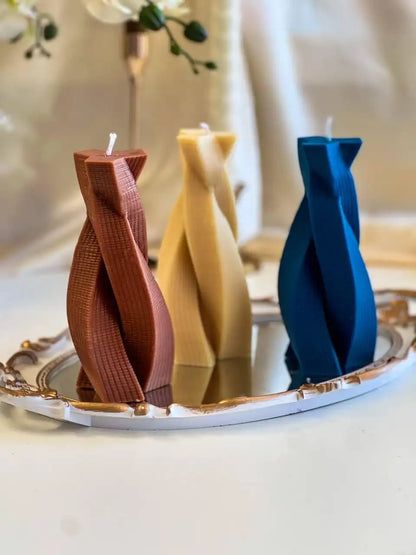 Twisted Pillar Swirl Candle 6.5x2.5 inches