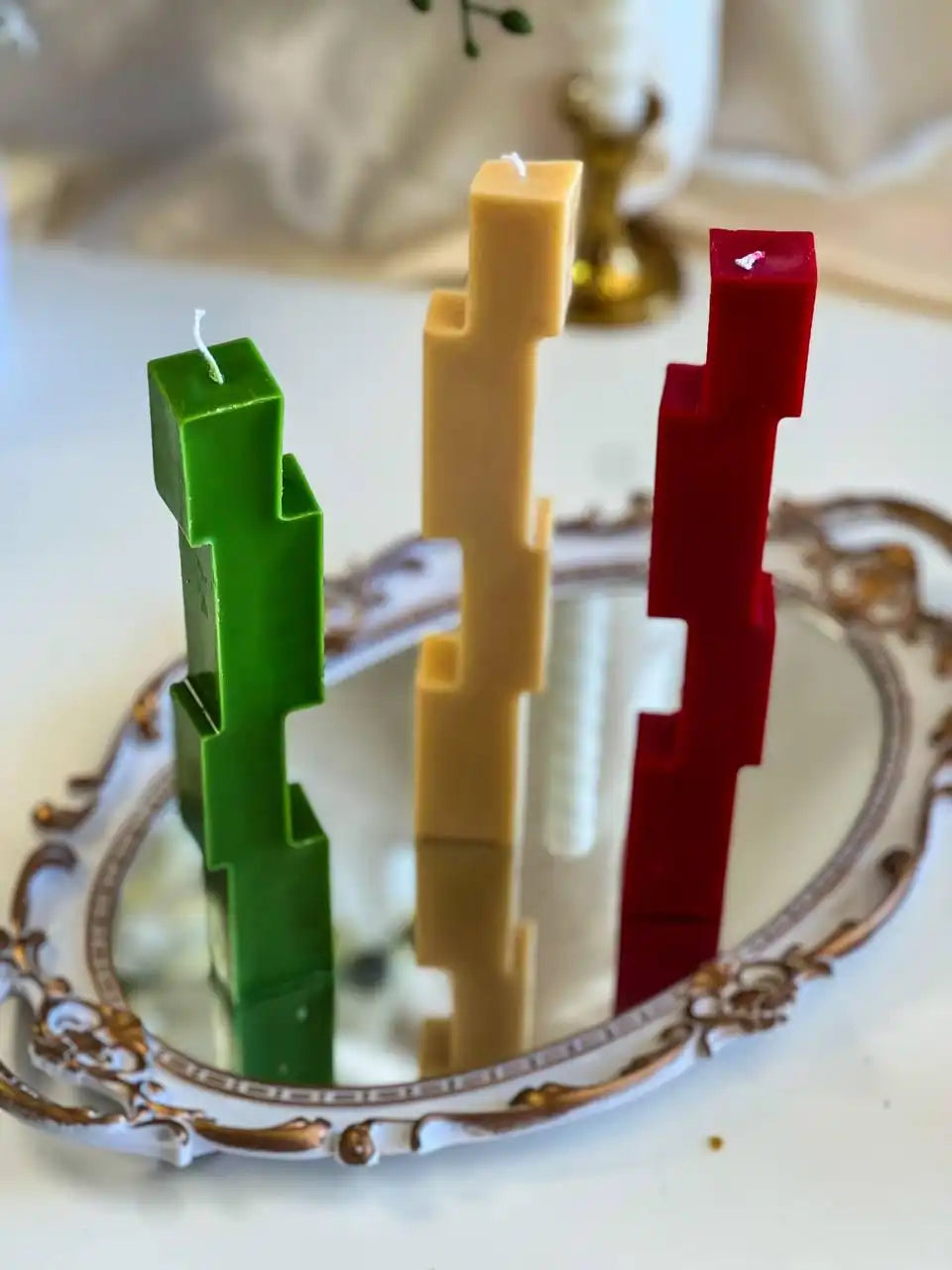 Unique Design Pillar Candle 9x1.25 inches