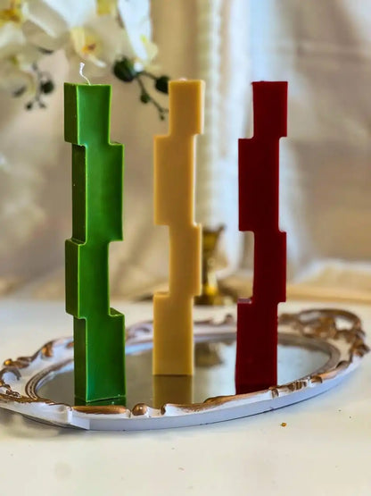 Unique Design Pillar Candle 9x1.25 inches