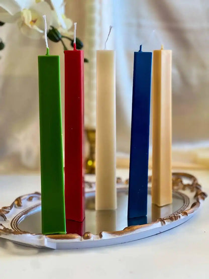 Modern Geometric Taper Candle 8.5x1.25 inches