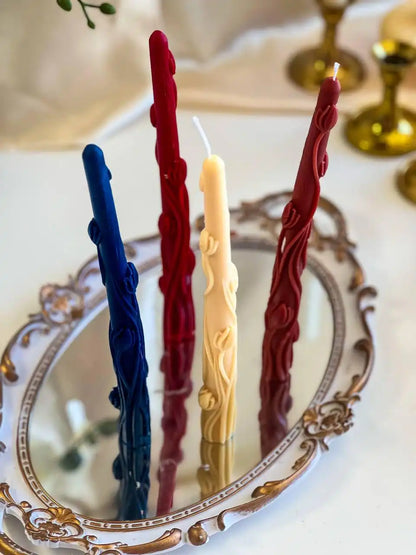 Tulips Taper Candle 9.25x7/8 inches