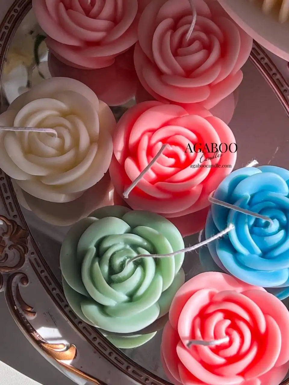 Rose Flower Candle 2x2.75 inches