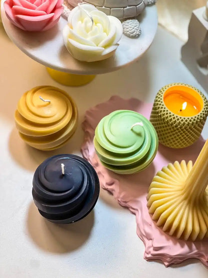 Spiral Ball Candle 3x3 inches