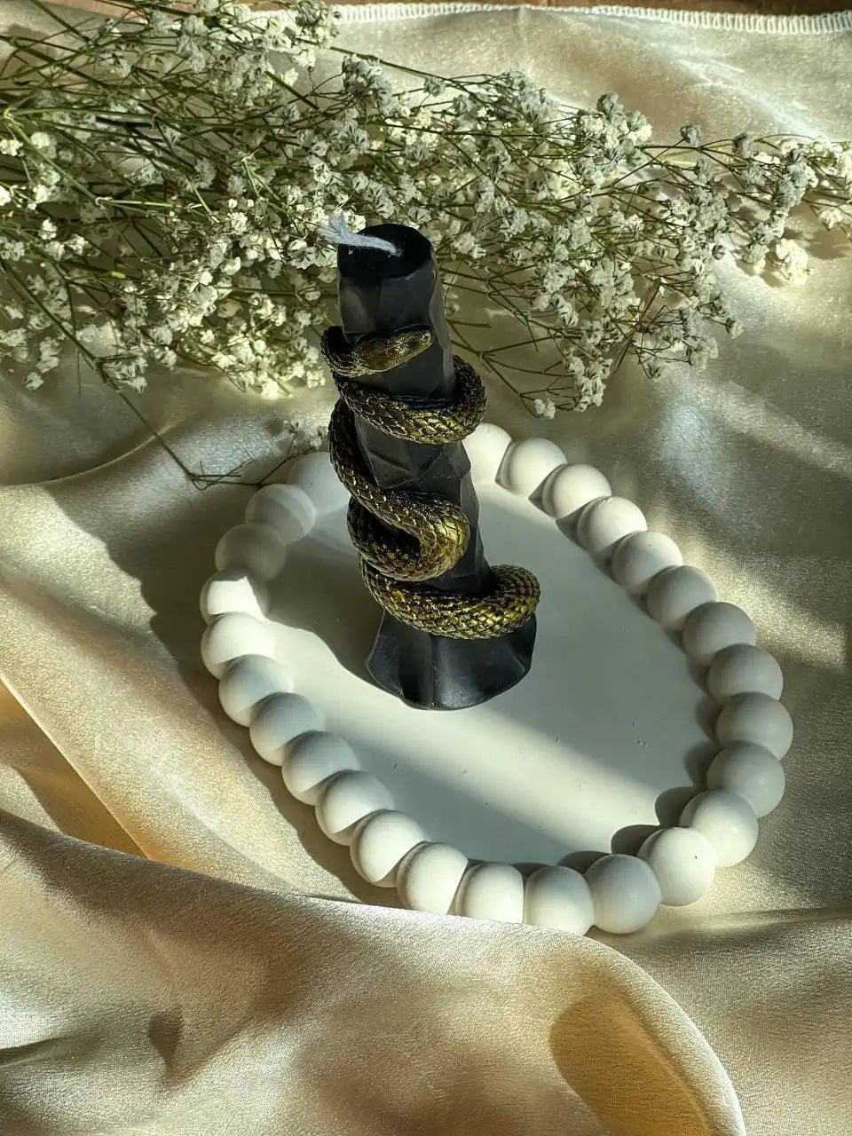 Gold Snake Spiral Candle 5x1.5 inches