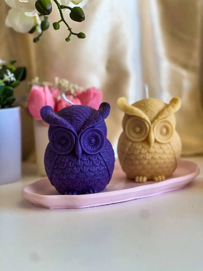Large Owl Candle 4.5x4 inches