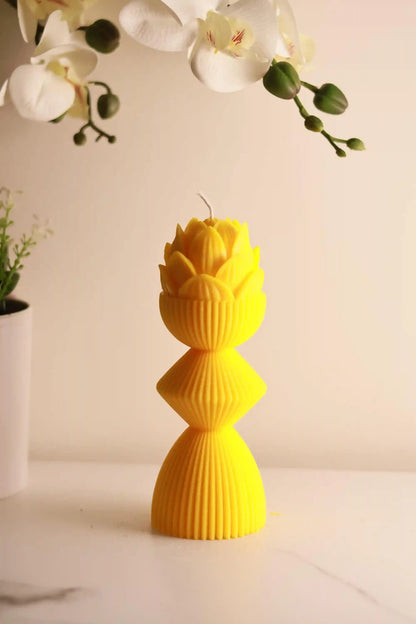 Lotus Pillar Candle 7x3 inches