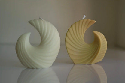 Unique Geometric Ribbed Candle 5.5x5 inches