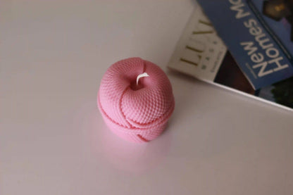 Small Yarn Macaron Candle 3x2.75 inches