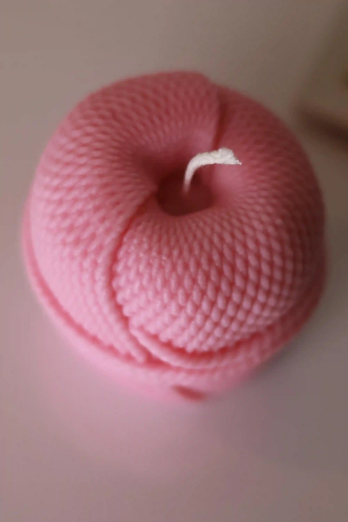 Small Yarn Macaron Candle 3x2.75 inches