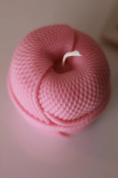 Small Yarn Macaron Candle 3x2.75 inches